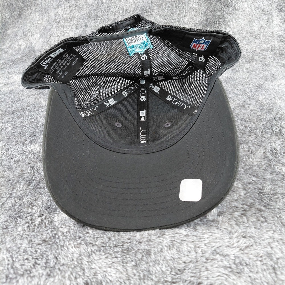 New Era Jacksonville Jaguars 9FORTY Trucker‎ Hat Snapback Gray Black NFL Cap - Picture 6 of 7